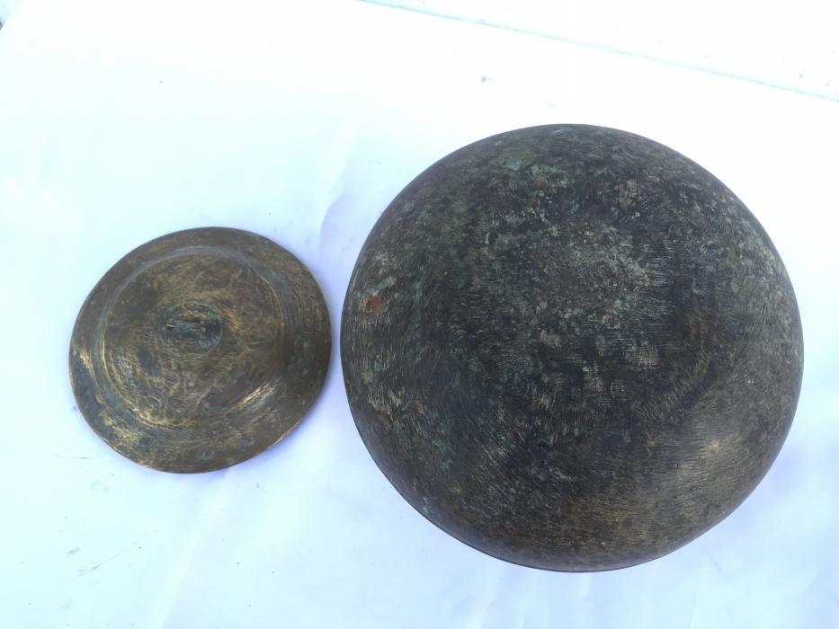 COOKING POT Of Borneo 230mm Antique Brass Cooker Basin Couldron Metal
