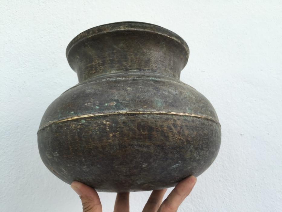 COOKING POT Of Borneo 230mm Antique Brass Cooker Basin Couldron Metal
