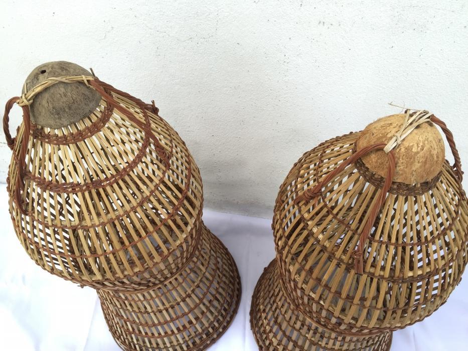 TRADITIONAL FISH TRAP 770mm (One Pair) Bubu Lantai Rattan Lure Bait Trap Outdoor Fishing