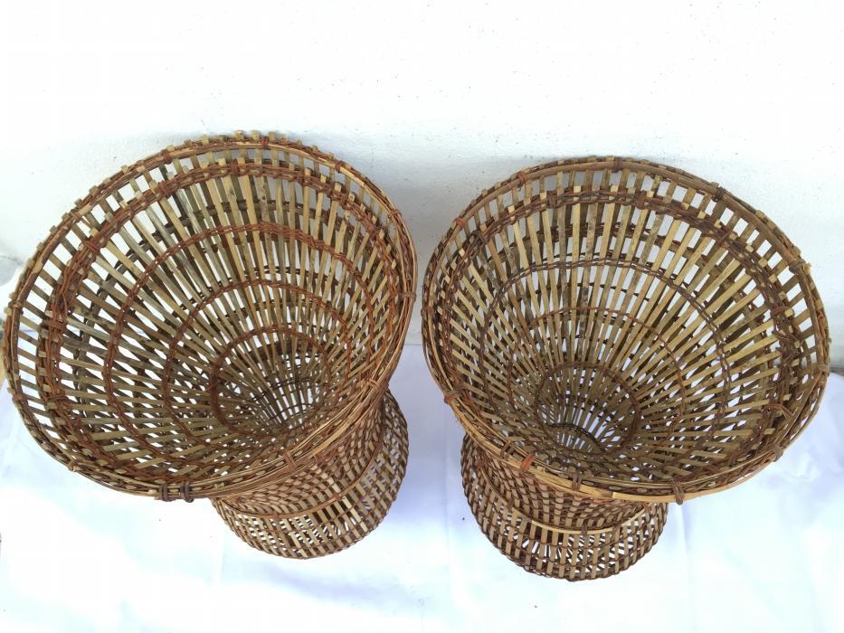 TRADITIONAL FISH TRAP 770mm (One Pair) Bubu Lantai Rattan Lure Bait Trap Outdoor Fishing