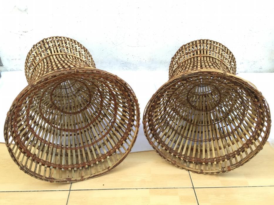 TRADITIONAL FISH TRAP 770mm (One Pair) Bubu Lantai Rattan Lure Bait Trap Outdoor Fishing