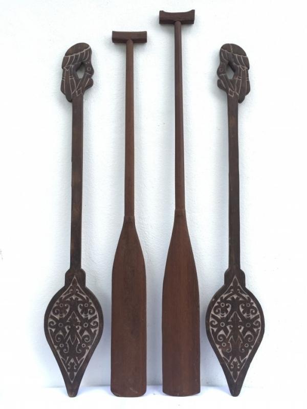 FOUR FANTASTIC Tribal PADDLE Regatta Kayak Water Sport Carved Wood Native Artwork