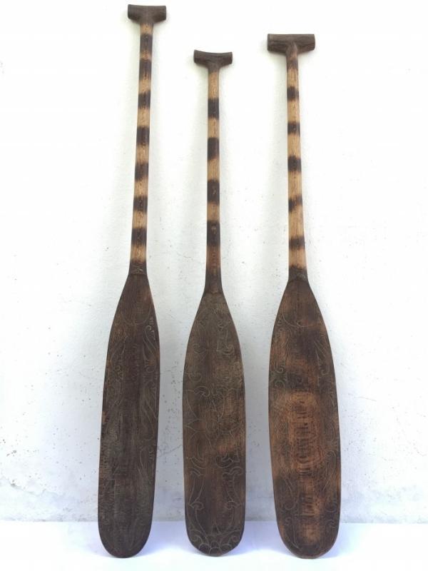 HARDWOOD TRADITIONAL PADDLE 1310mm Boating Water Sport Kayak Rafting Canoe Tribal Native Borneo