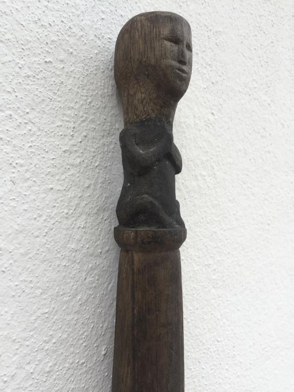 TONGKAT RAJA 1490mm CHIEFTAN POLE Stick Elders Dayak Figure Statue Sculpture