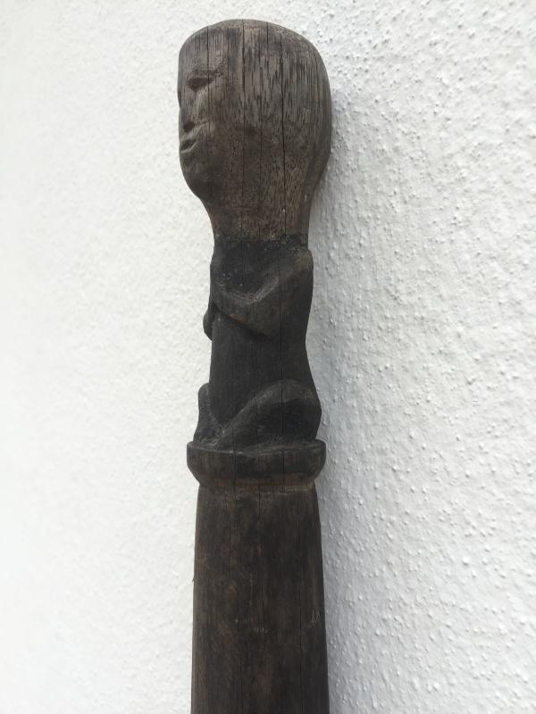 TONGKAT RAJA 1490mm CHIEFTAN POLE Stick Elders Dayak Figure Statue Sculpture