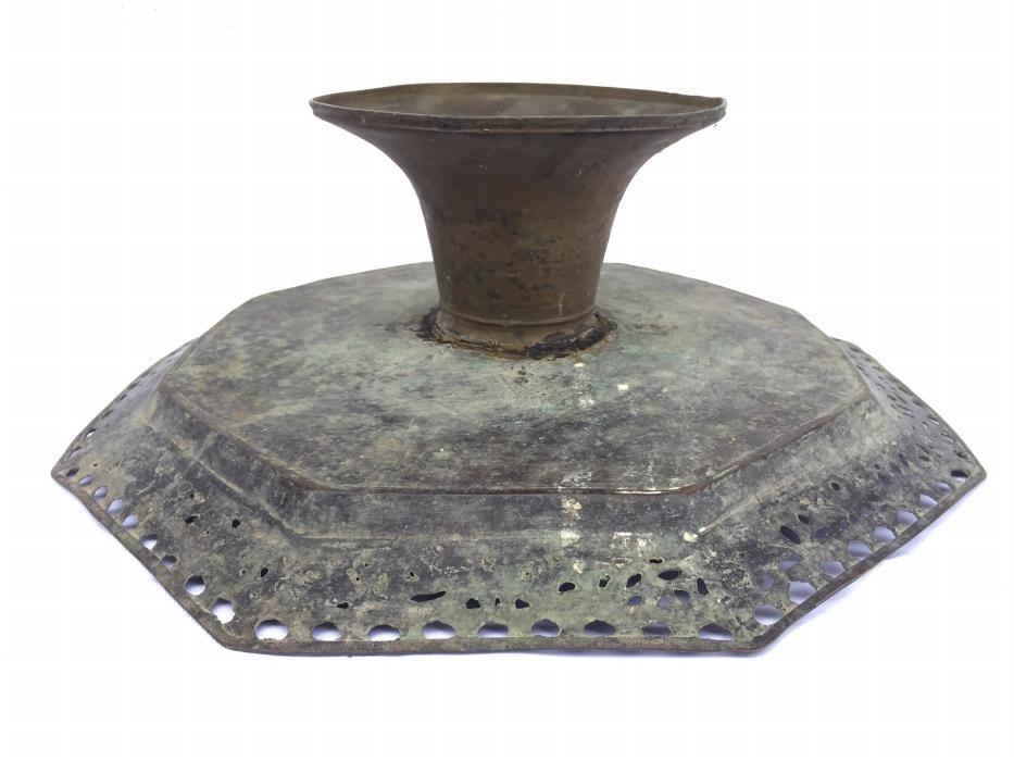 OCTAGONAL 430mm BRASS TRAY Antique Wedding Heirloom Food Dish Plate Exquisite Wealth Display