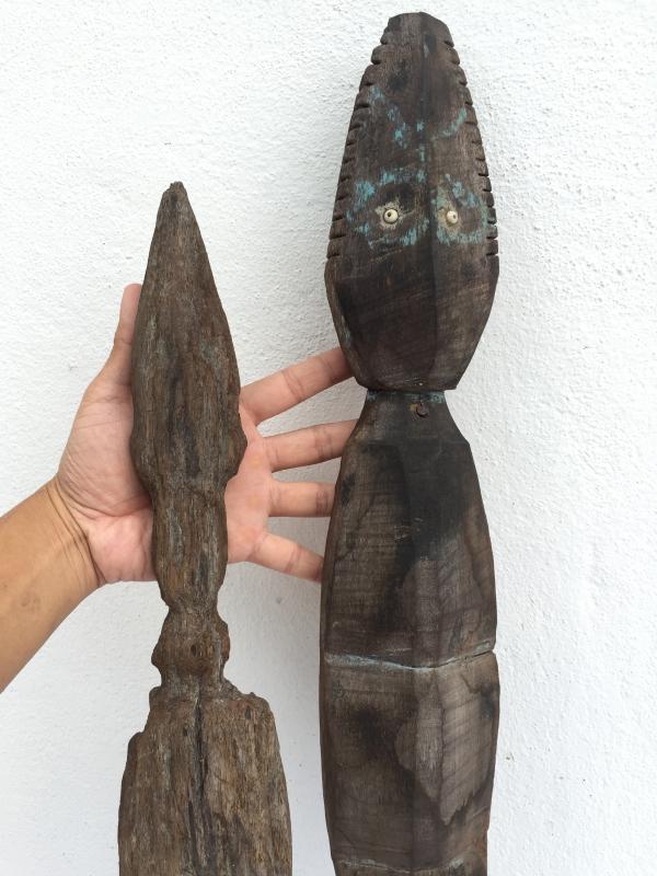 TONGGOK DAYAK 850mm POLE Crocodile Spiritual Guardian Reptile Animal Sculpture Icon