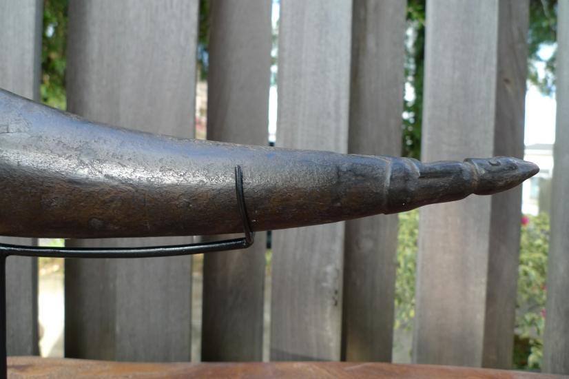 NAGA MORSARANG 320mm OLD HORN CONTAINER Statue Chamber Sculpture Figure BATAK