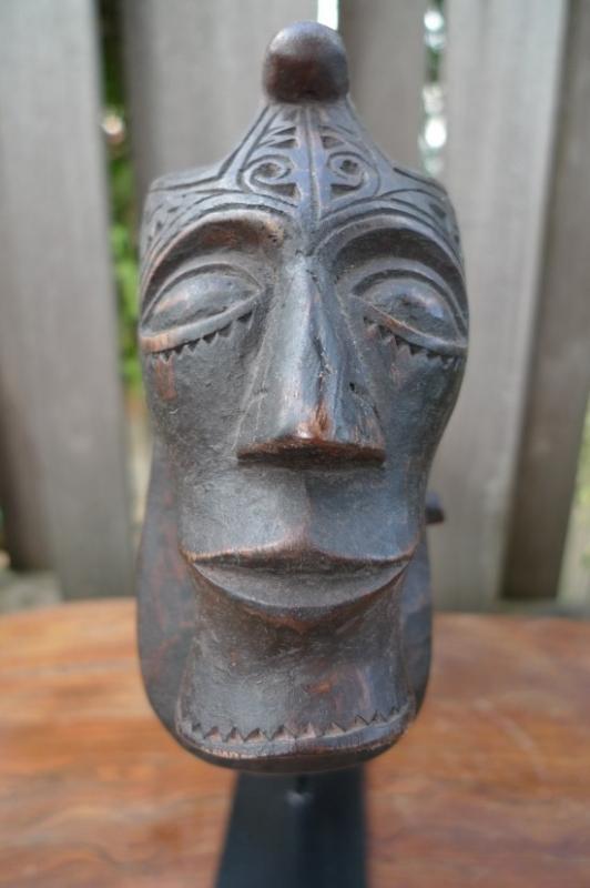 NAGA MORSARANG 320mm OLD HORN CONTAINER Statue Chamber Sculpture Figure BATAK