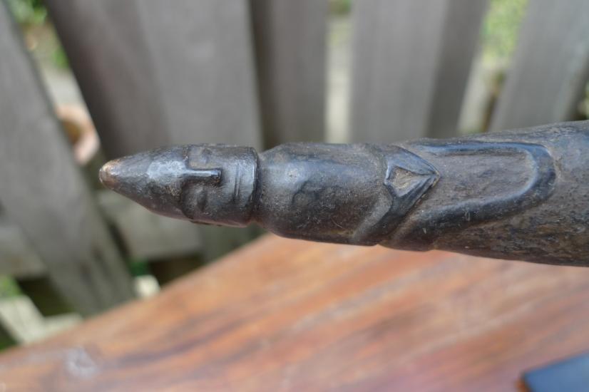 NAGA MORSARANG 320mm OLD HORN CONTAINER Statue Chamber Sculpture Figure BATAK