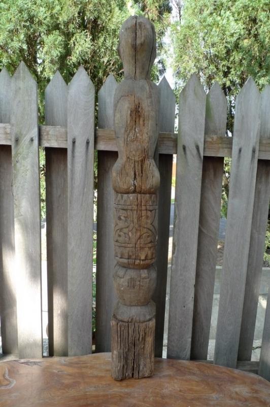 FEMALE FERTILITY GUARDIAN 1140mm POLE STATUE Aged Dayak Sculpture Figure Borneo