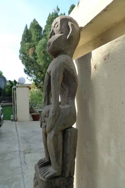 KRAMEN 1810mm POLE WARRIOR STATUE Eroded Dayak Dyak Primitive Figure AUTHENTIC