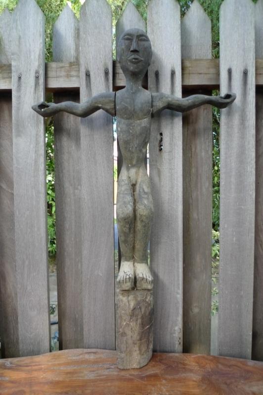 ANTIQUE DAYAK 860mm BAHAU STATUE Patung Dyak Primitive Figure Sculpture Borneo