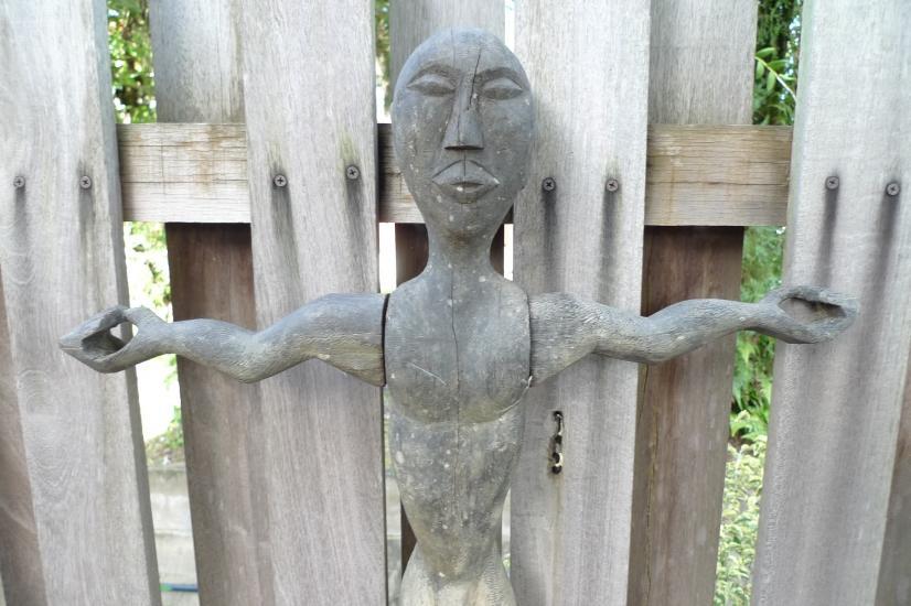 ANTIQUE DAYAK 860mm BAHAU STATUE Patung Dyak Primitive Figure Sculpture Borneo