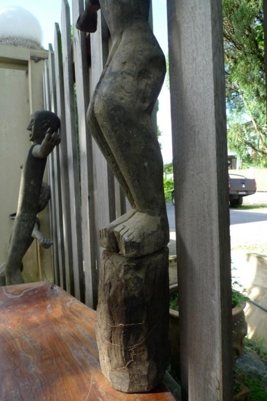 ANTIQUE DAYAK 860mm BAHAU STATUE Patung Dyak Primitive Figure Sculpture Borneo