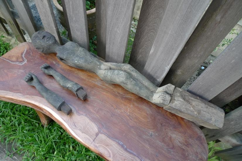 ANTIQUE DAYAK 860mm BAHAU STATUE Patung Dyak Primitive Figure Sculpture Borneo