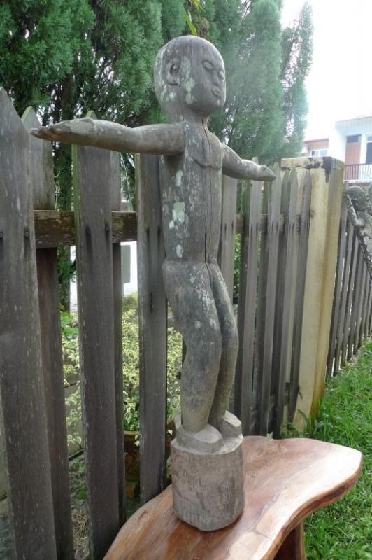 50 lb XXXL DAYAK STATUE 1240mm TALL Tribal Figure Sculpture Borneo Dyak Native