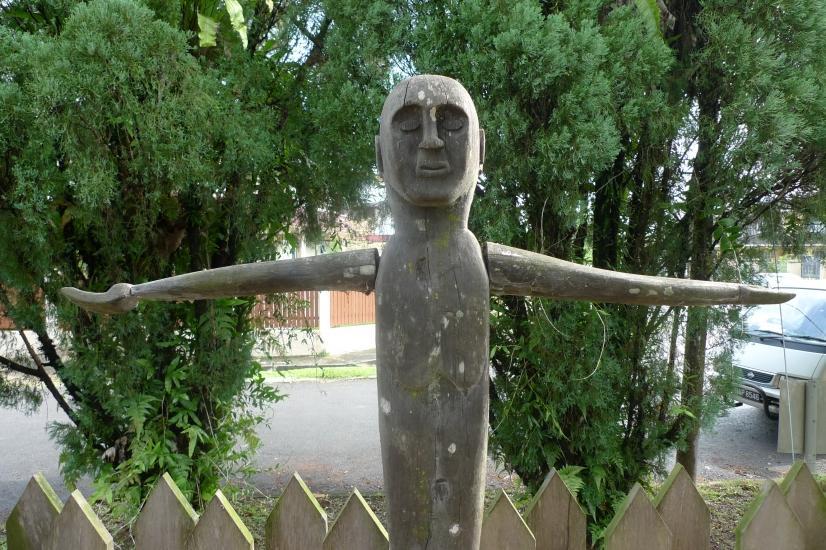LARGE PATUNG POLISI 1570mm STATUE Dayak Tribal Figure Sculpture Authentic Borneo