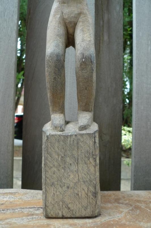 OLD 630mm DAYAK KAYAN STATUE Billion Wood Figure FEMALE Sculpture Native Borneo