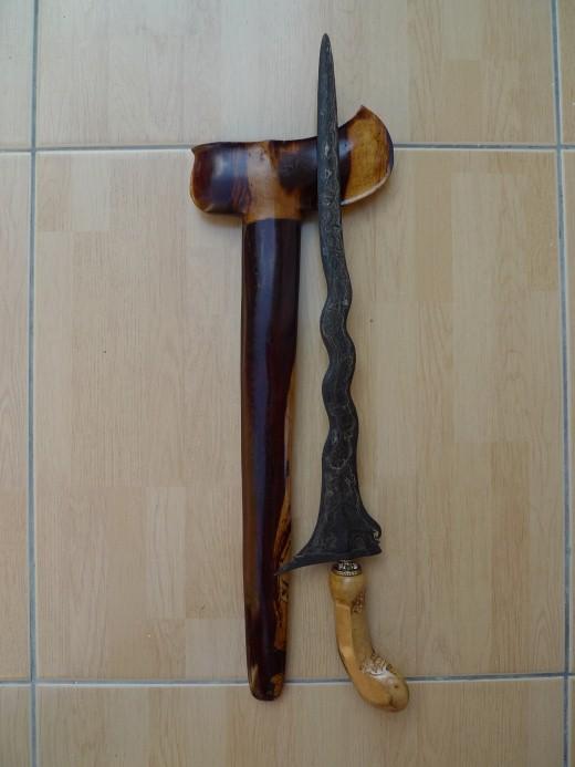 KERIS ULER LULUT WENGKON LUK 7 Weapon Knife Dagger Sword Arms Kris Parang Silat