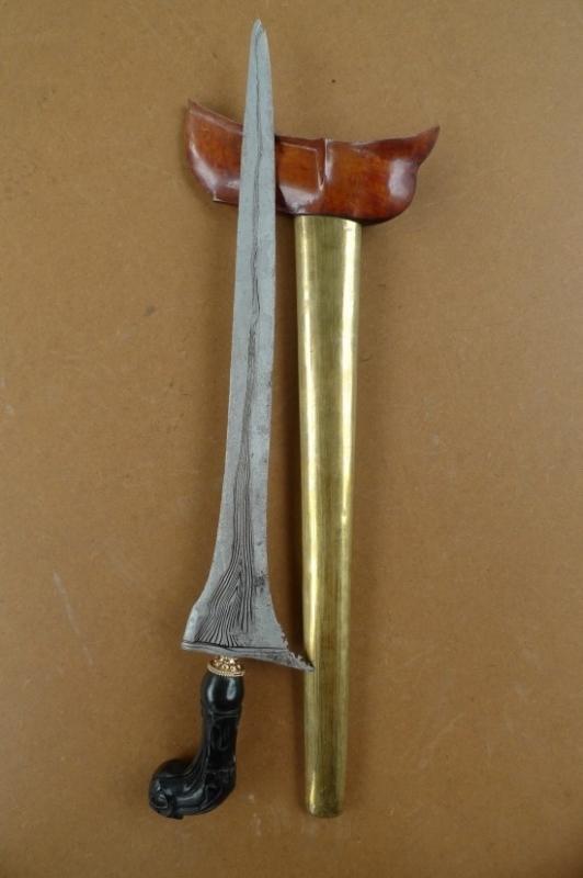(KERIS PANCURAN EMAS) AGED STRAIGHT BLADE Knife Weapon Sword Dagger Kriss Kris