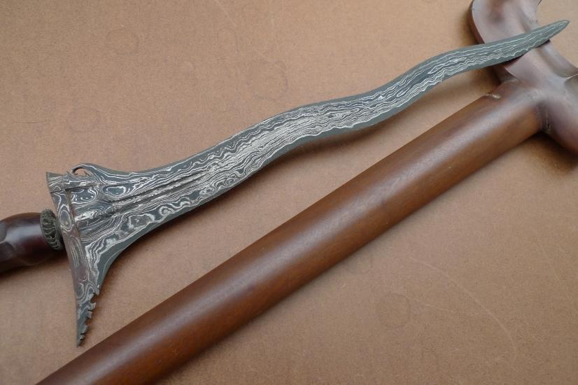 LUK 5 BLADE 520mm WATERMELON SKIN KERIS Weapon Knife Dagger Sword Kris Pedang