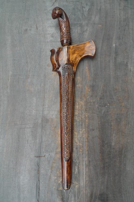 RARE KERIS JANUR SINEBIT Knife Arms Weapon Sword Kriss Kris Dagger Samurai Asia