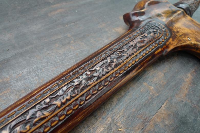 RARE KERIS JANUR SINEBIT Knife Arms Weapon Sword Kriss Kris Dagger Samurai Asia