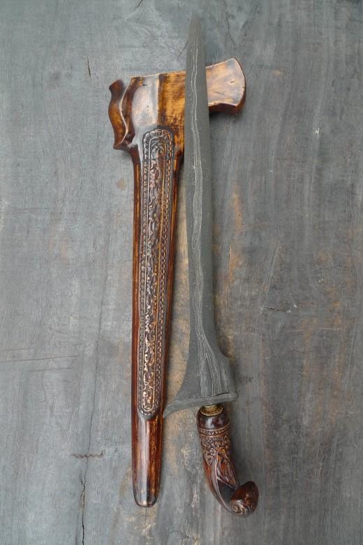 RARE KERIS JANUR SINEBIT Knife Arms Weapon Sword Kriss Kris Dagger Samurai Asia