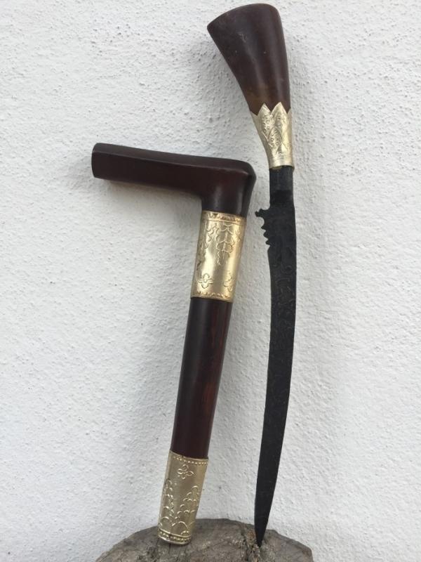 MALAY ARCHIPELAGO 350mm DAGGER Badik Keris Kris Sword Samurai Knife Jawi #4