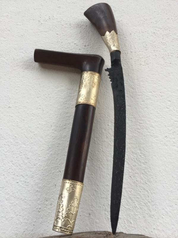 MALAY ARCHIPELAGO 350mm DAGGER Badik Keris Kris Sword Samurai Knife Jawi #4