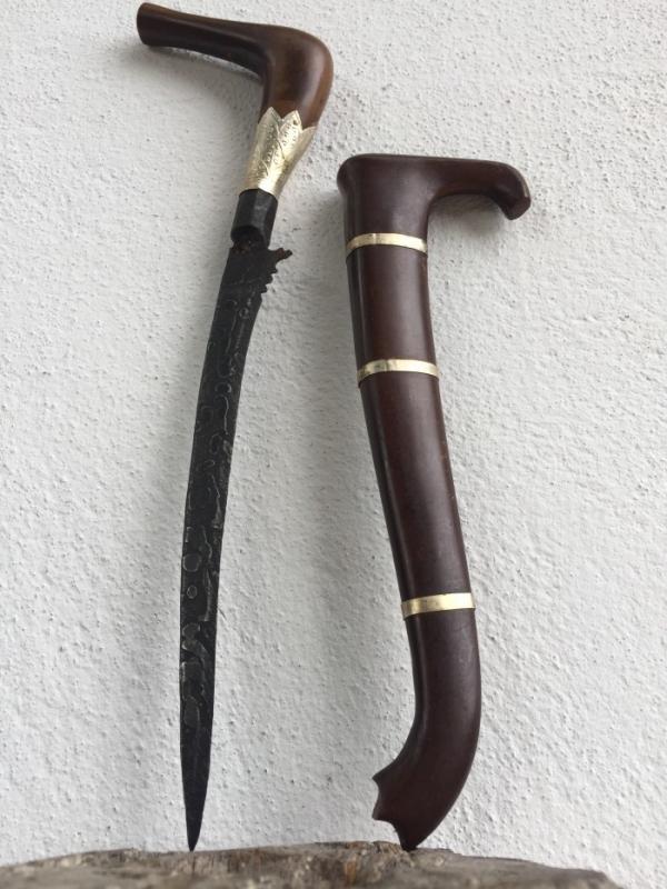 BADIK RENCONG 370mm Jawi Blade Keris Kris Weapon Knife Dagger Sword Samurai #1