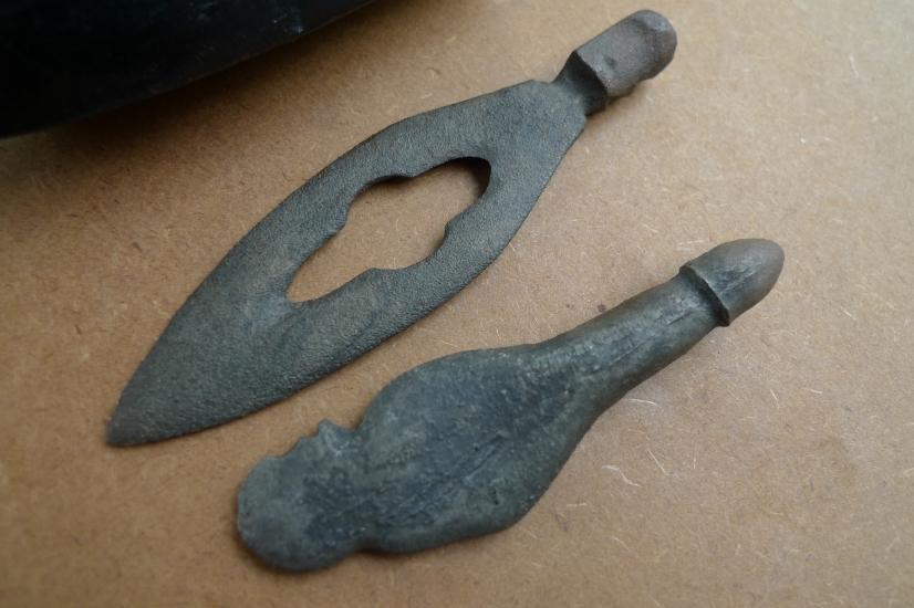 TWO KERIS MALE & FEMALE 105mm SMALL RITUAL KRIS Weapon Knife Sword Dagger Arms