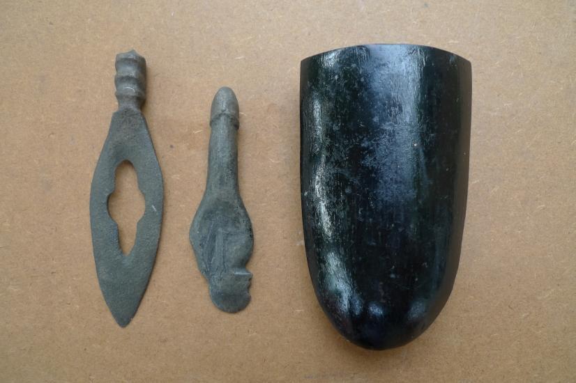 TWO KERIS MALE & FEMALE 105mm SMALL RITUAL KRIS Weapon Knife Sword Dagger Arms