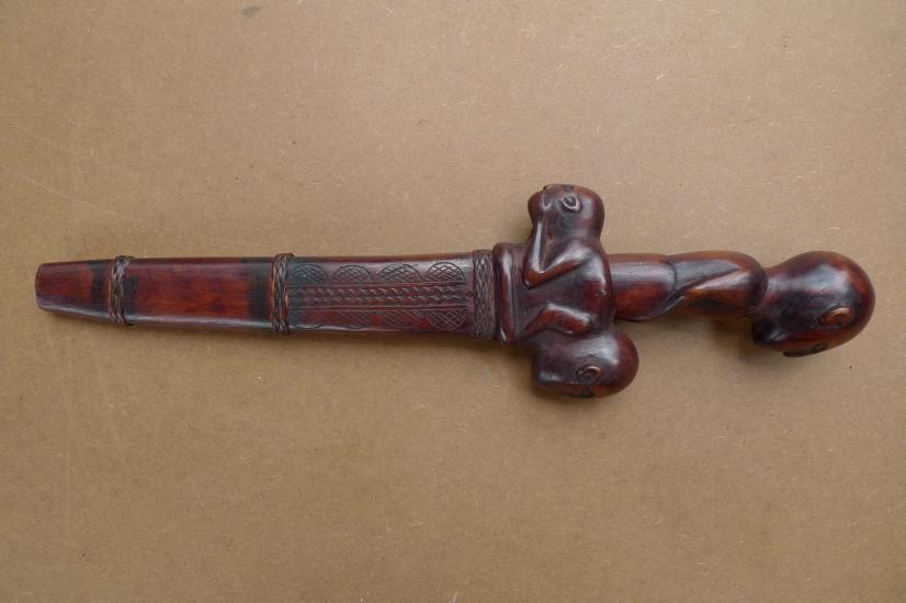 BATAK DAGGER 14.2/360mm KNIFE Wood Figure Statue Weapon Sword Tribal Artifact