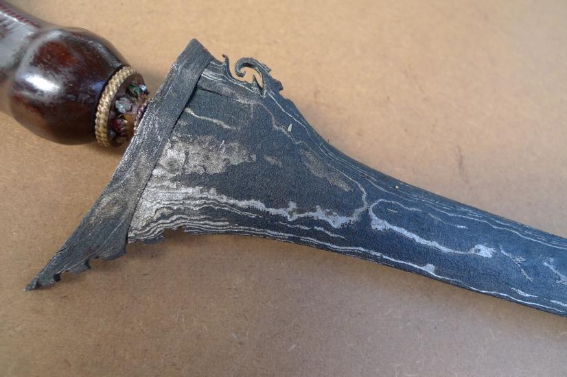LONG KRIS 740mm STRAIGHT BLADE Keris Knife Dagger Sword Arms Samurai Parang