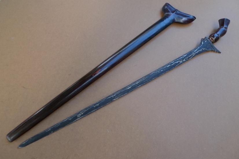 TWO FEET 730mm KRIS LURUS Long Keris Knife Dagger Sword Arms Artifact Weapon