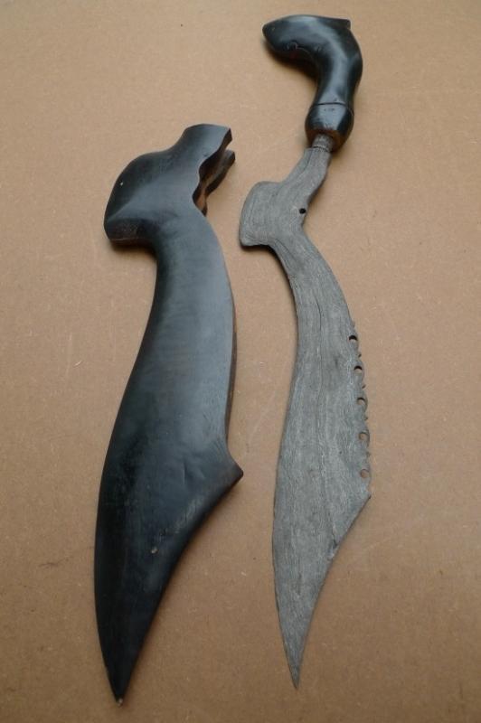 1.) OLD BLADE 530mm KUJANG JAWA Knife Weapon Dagger Sword Parang Keris Samurai