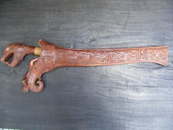 LEFT HANDED SWORD PARANG Head Hunting Butcher Knife Dagger Weapon Sarawak Borneo