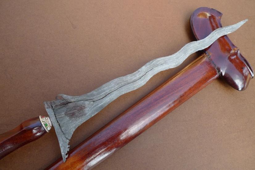 WHITE BLADE KRIS & QUALITY SAWO WOOD Weapon Knife Blade Dagger Sword Kriss Keris