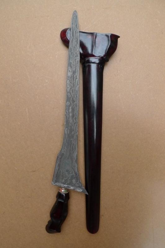 STRAIGHT BLADE 520mm KRIS SANDANG WALIKAT Keris Knife Sword Dagger Samurai Arms