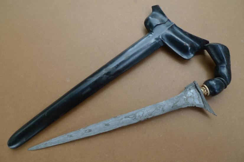 (SUMATRA PALEMBANG: Straight Blade KERIS) Knife Weapon Sword Dagger Kris Tribal