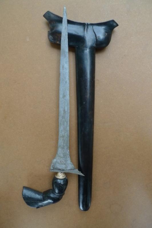(SUMATRA PALEMBANG: Straight Blade KERIS) Knife Weapon Sword Dagger Kris Tribal