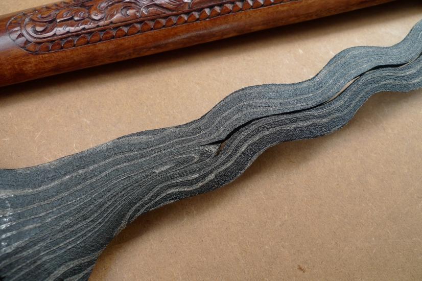 D.) KRIS Gabilan Madura 13 Luk BLACK MAGIC (Pamor ADEQ) Knife Weapon Sword Keris