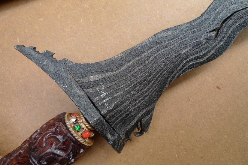 D.) KRIS Gabilan Madura 13 Luk BLACK MAGIC (Pamor ADEQ) Knife Weapon Sword Keris