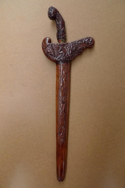 D.) KRIS Gabilan Madura 13 Luk BLACK MAGIC (Pamor ADEQ) Knife Weapon Sword Keris
