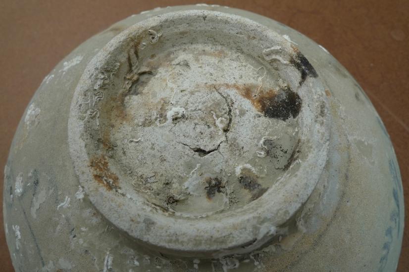 SUNKEN WRECK (1368-1644) MING DISH / BOWL / PLATE Glazed Underwater Porcelain #3