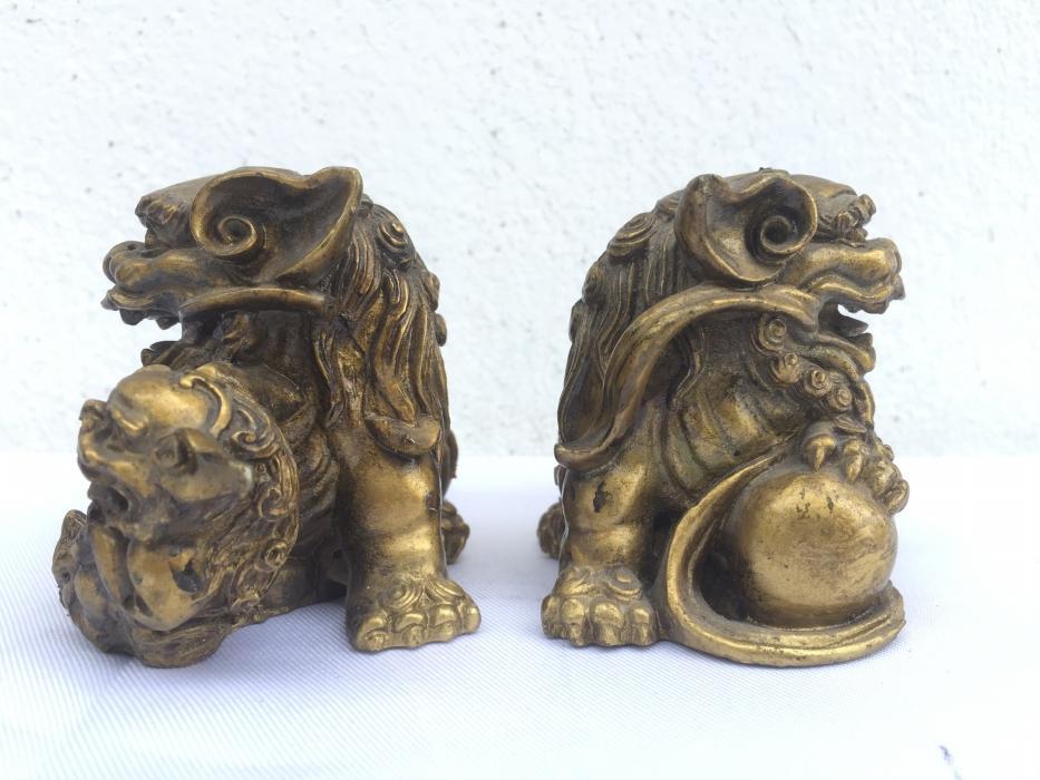 FENG SHUI (One Pair) SHI SHI FU FOO DOG Chinese Guardian Lions Office Paperweight