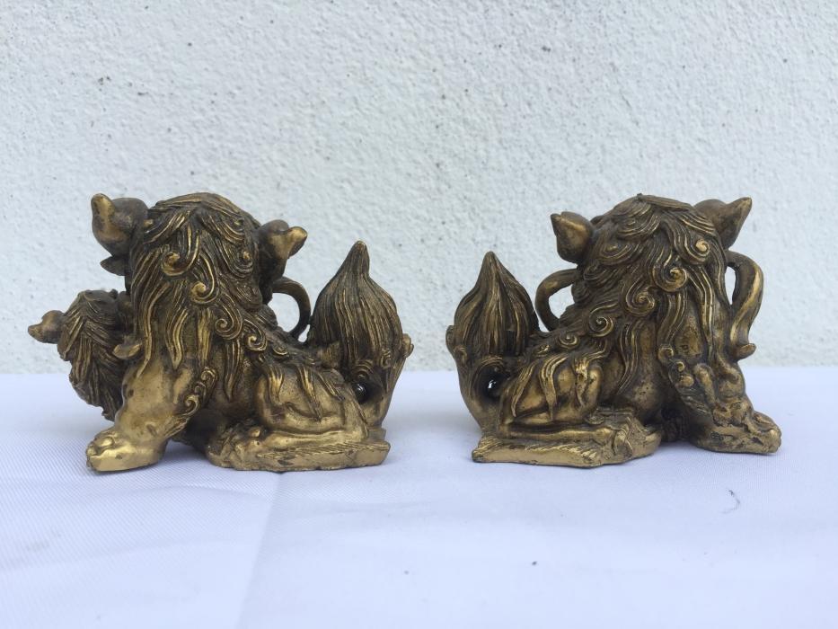FENG SHUI (One Pair) SHI SHI FU FOO DOG Chinese Guardian Lions Office Paperweight