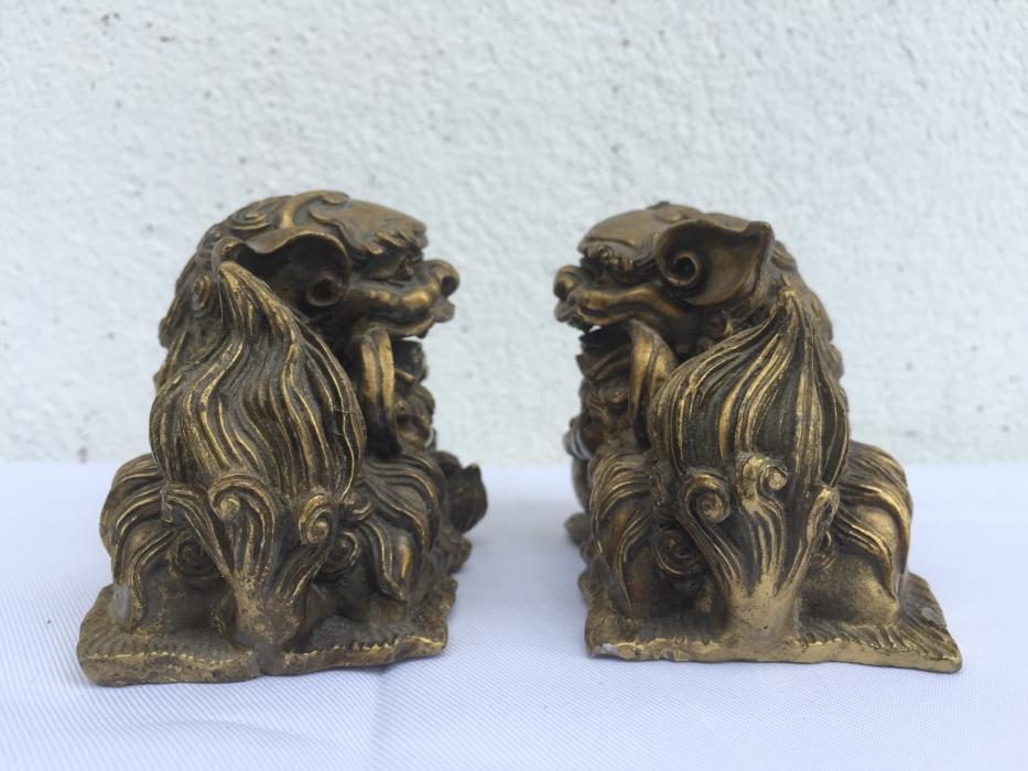 FENG SHUI (One Pair) SHI SHI FU FOO DOG Chinese Guardian Lions Office Paperweight